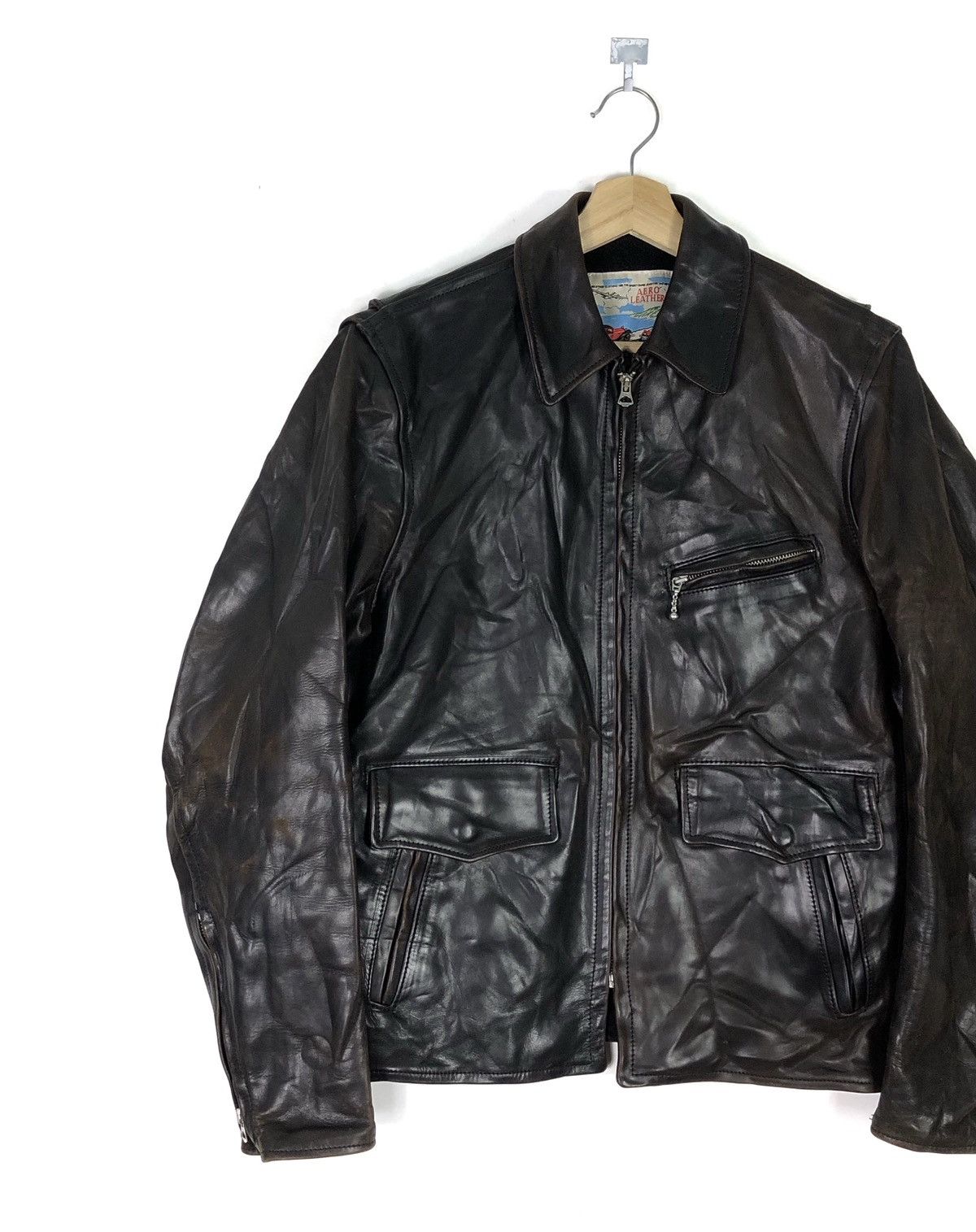 Aero Leathers RARE🔥HORSEHIDE FRONT QUARTER W/ ALPACA WOOL 6-POCKETS Size US M / EU 48-50 / 2 - 5 Thumbnail