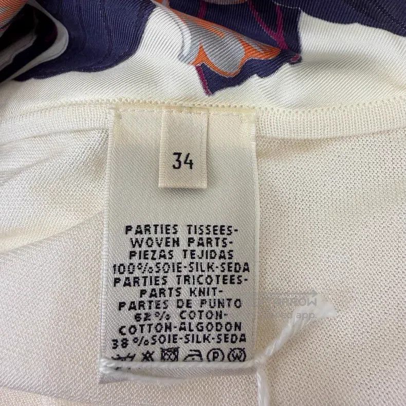Hermes Hermes White Silk and Bird Flower Element Top Size XXS / US 00 / IT 34 - 4 Thumbnail