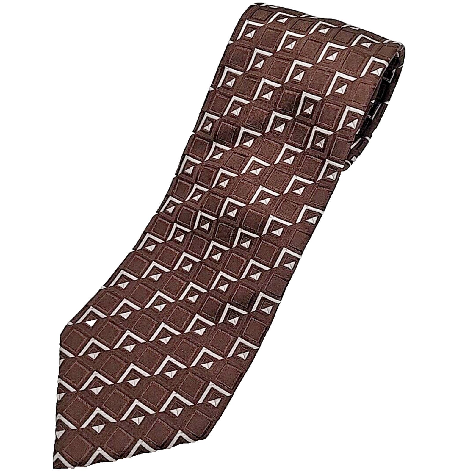 Other Prochownick Brown Geometric Silk Tie Necktie - Made in Italy Size ONE SIZE - 1 Thumbnail
