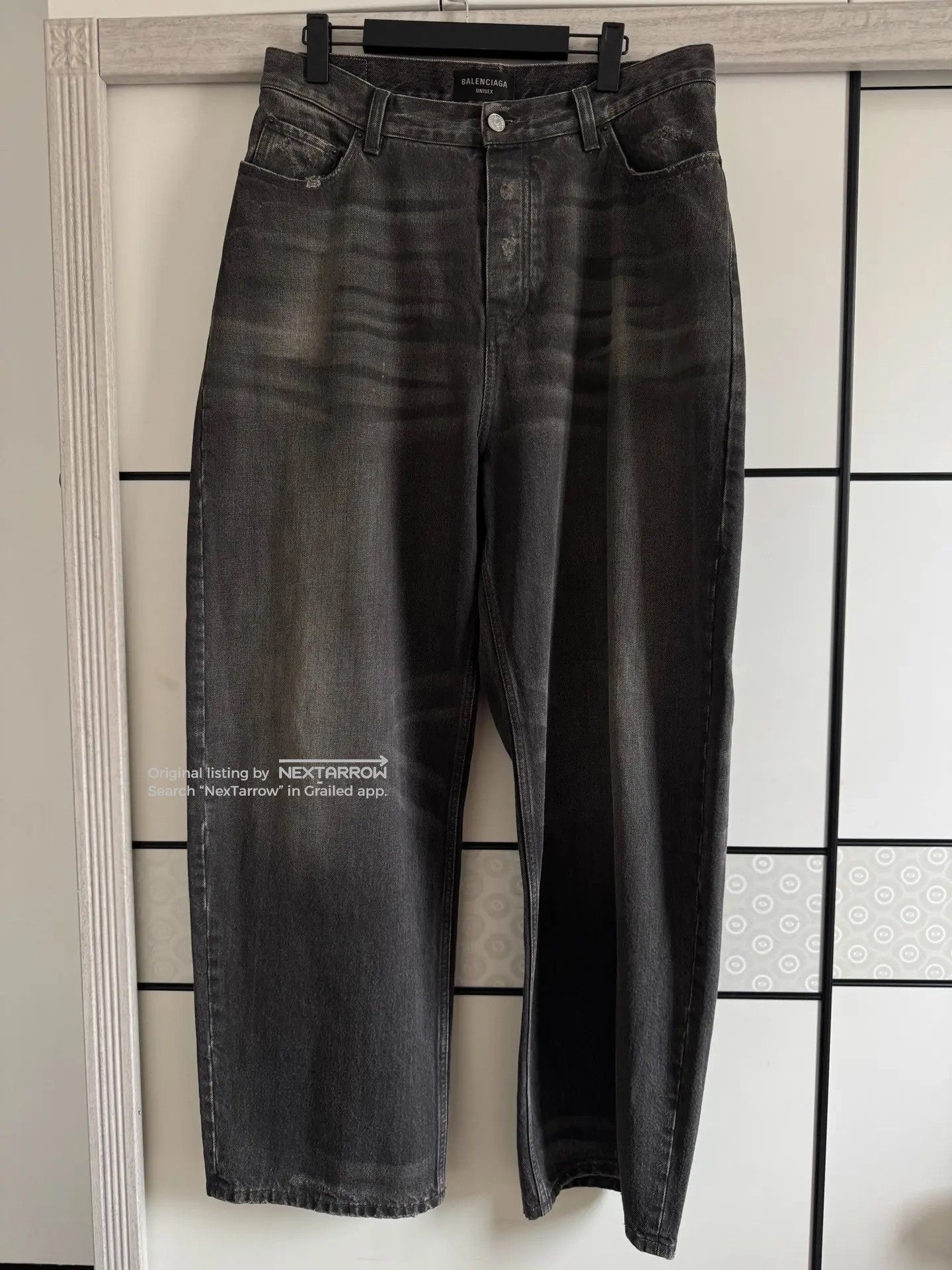 Balenciaga Balenciaga FW 2022 Wax Coated Black Baggy Jeans | Grailed