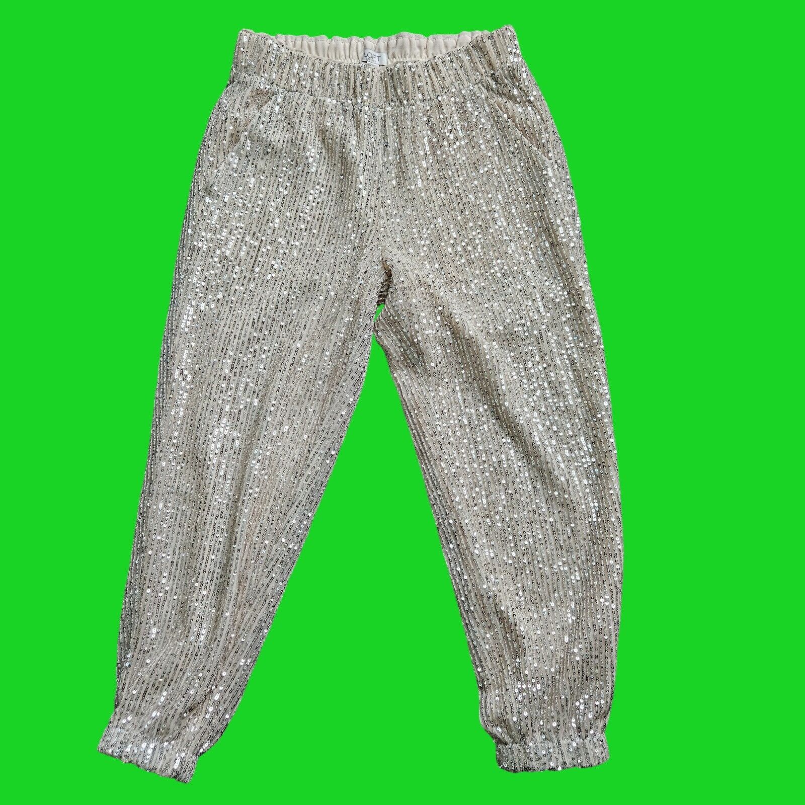 Loft Loft Petites XS Sequin Jogger Pants Gold Sparkly Elastic Wai Size 26" / US 2 / IT 38 - 17 Thumbnail