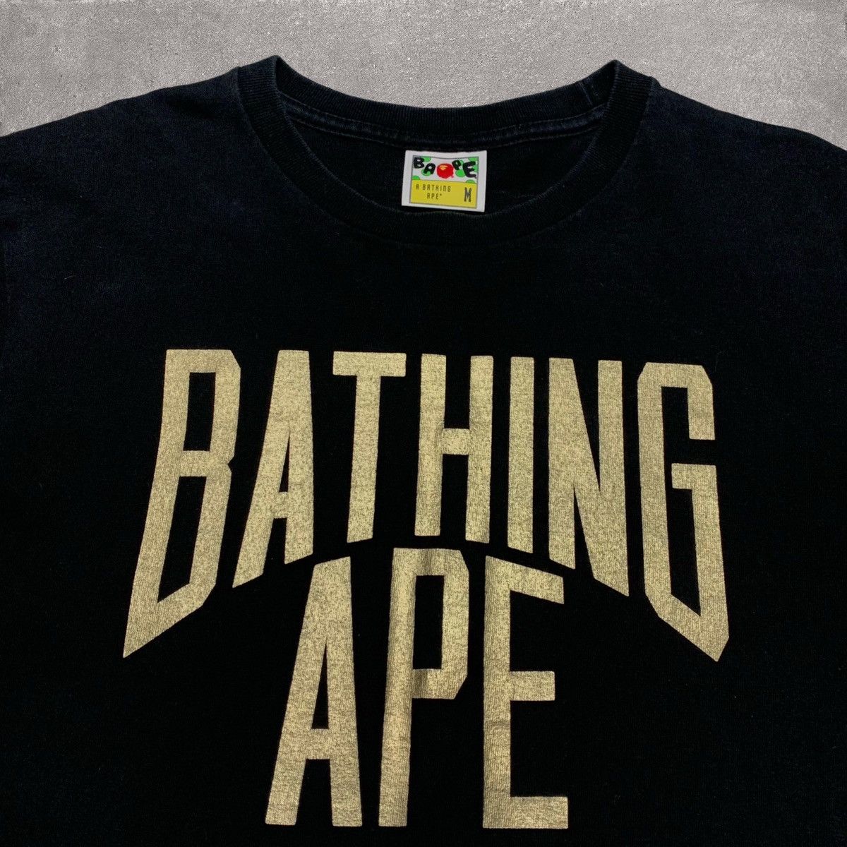 Bape Bape Medium Gold Bathing Ape Black Tee A Bathing Ape Size US M / EU 48-50 / 2 - 3 Thumbnail