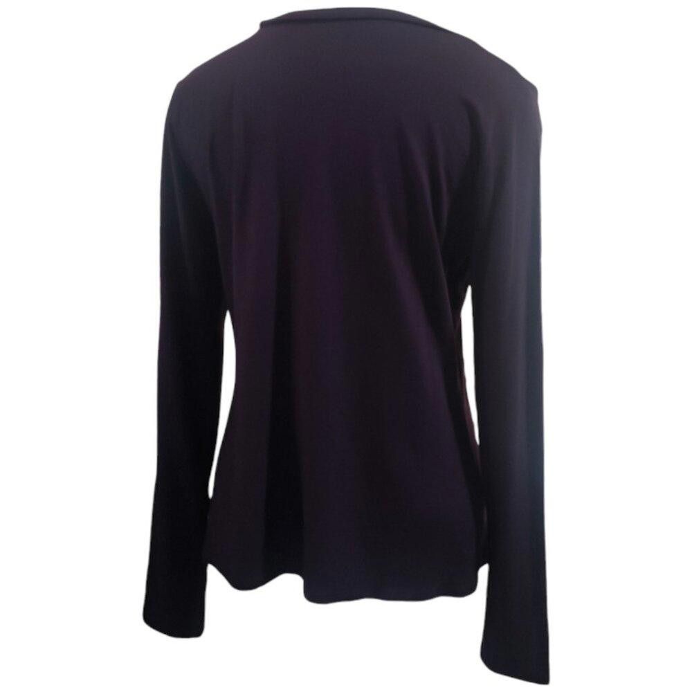 Designer CT1834 Adrienne Vittadini Long Sleeve Purple Tee M Size M / US 6-8 / IT 42-44 - 3 Thumbnail