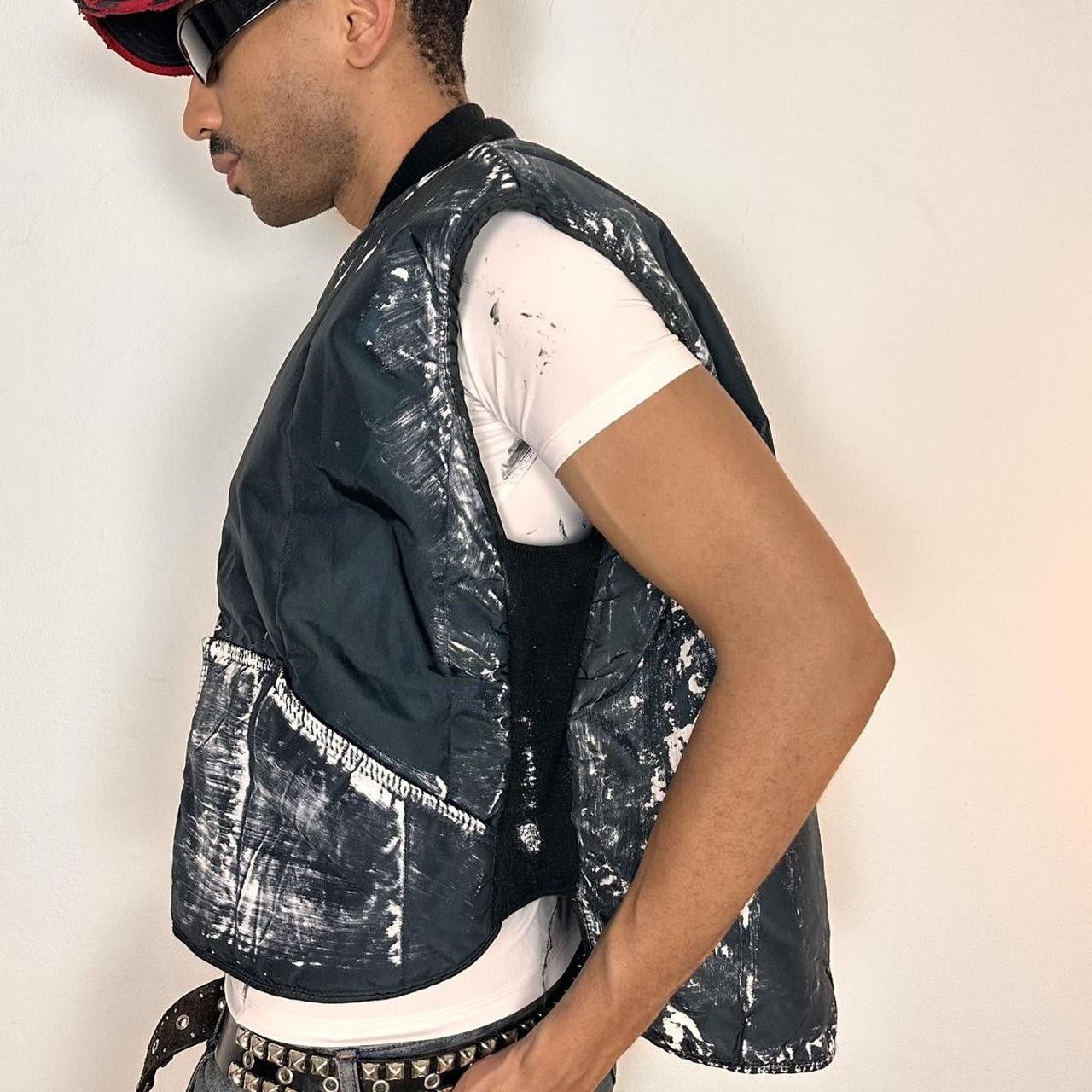 Vintage ASTROBOI* Navy Nylon Painted Workwear Puffer Vest - XL Size US XL / EU 56 / 4 - 2 Thumbnail