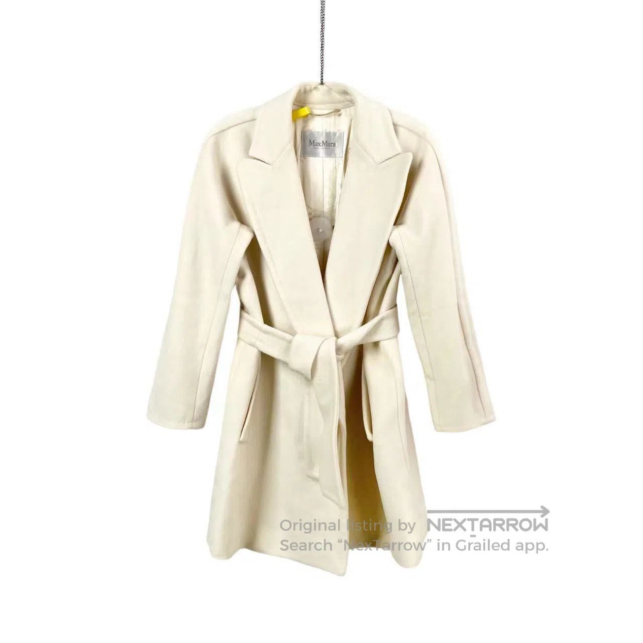 Max Mara Max Mara Main line white belt with long-sleeved coat| Size XXS / US 00 / IT 34 - 1 Thumbnail