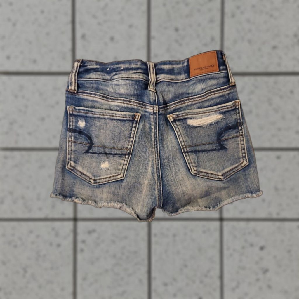 American Eagle Outfitters Womens American Eagle Outfitters Denim Shorts 00 Jeans Blue Dark Denim 5-Pocket Stretch Casual Summer Women Size 24" / US 00 / IT 34 - 1 Thumbnail
