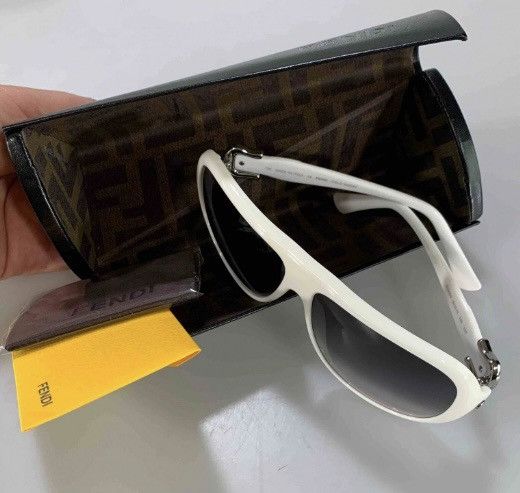 Fendi Fendi 🇮🇹 blanc logo cold insert aviator sunglasses NEW Size ONE SIZE - 6 Thumbnail