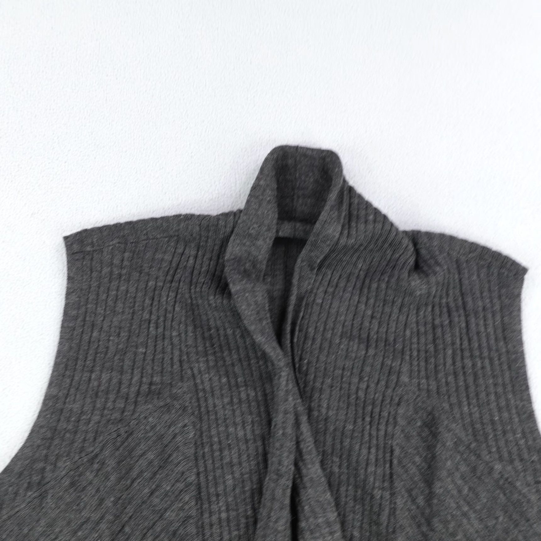 Eileen Fisher VINTAGE Eileen Fisher Sweater Vest Cardigan Women Regular Medium Gray Merino Wool Open Knit Mock Neck 90s Theme Mens Womens? Size M / US 6-8 / IT 42-44 - 2 Thumbnail