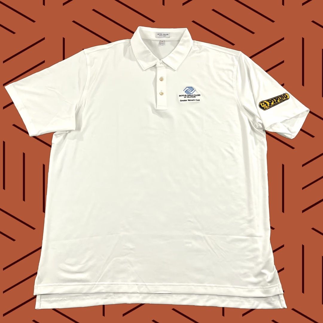 Peter Millar PETER MILLAR Polo Shirt Mens 2XL XXL White Golf S/S Boys & Girls Club Delaware Size US XXL / EU 58 / 5 - 1 Thumbnail