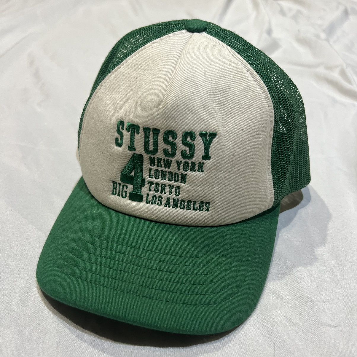 Rare × Stussy × Vintage Trucker Big 4 Snapback | Grailed