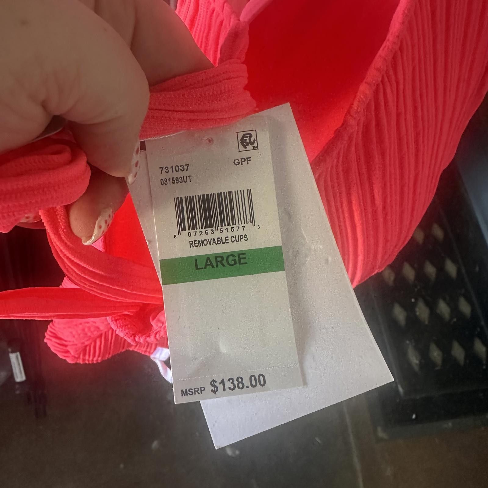 Designer BECCA Women's Large Red Swimwear with Removable cup Size ONE SIZE - 2 Thumbnail