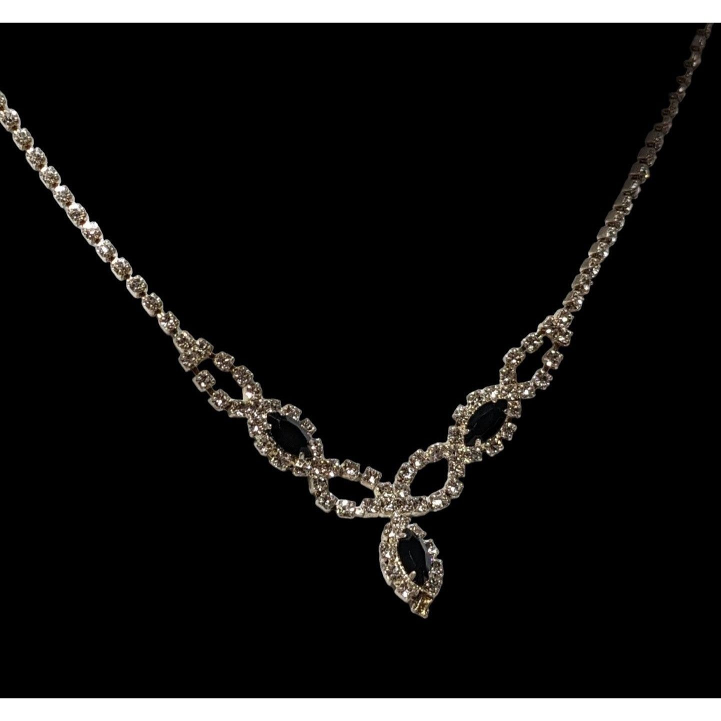 Other Gothic Clear And Black Rhinestone Bridal Necklace Size ONE SIZE - 9 Thumbnail
