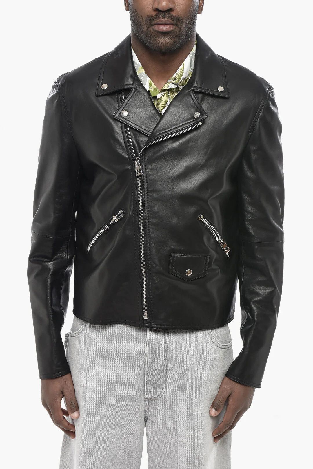 Loewe og1mm0426 Leather Biker Jacket in Black Size US M / EU 48-50 / 2 - 1 Thumbnail