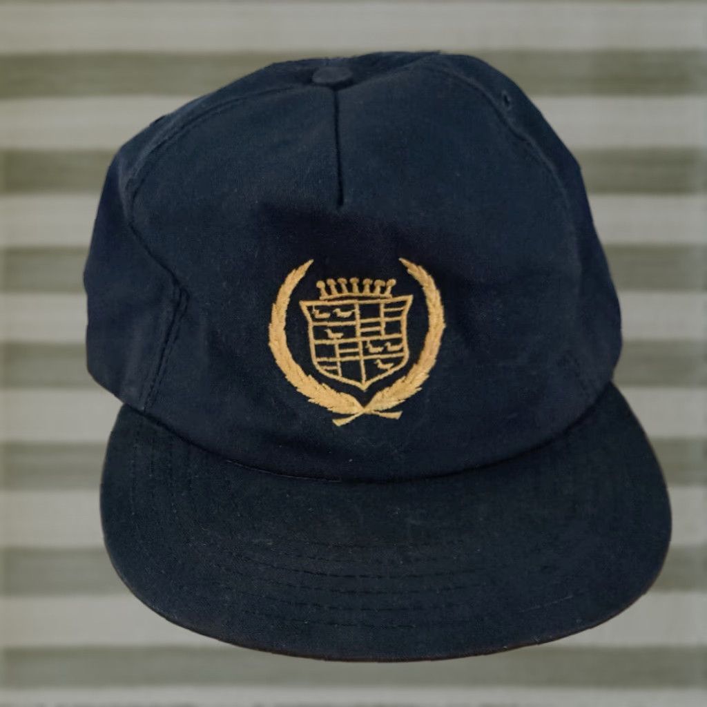 Vintage VINTAGE Cadillac Motors USA Adjustable Black Embroidered Hat Size ONE SIZE - 1 Thumbnail