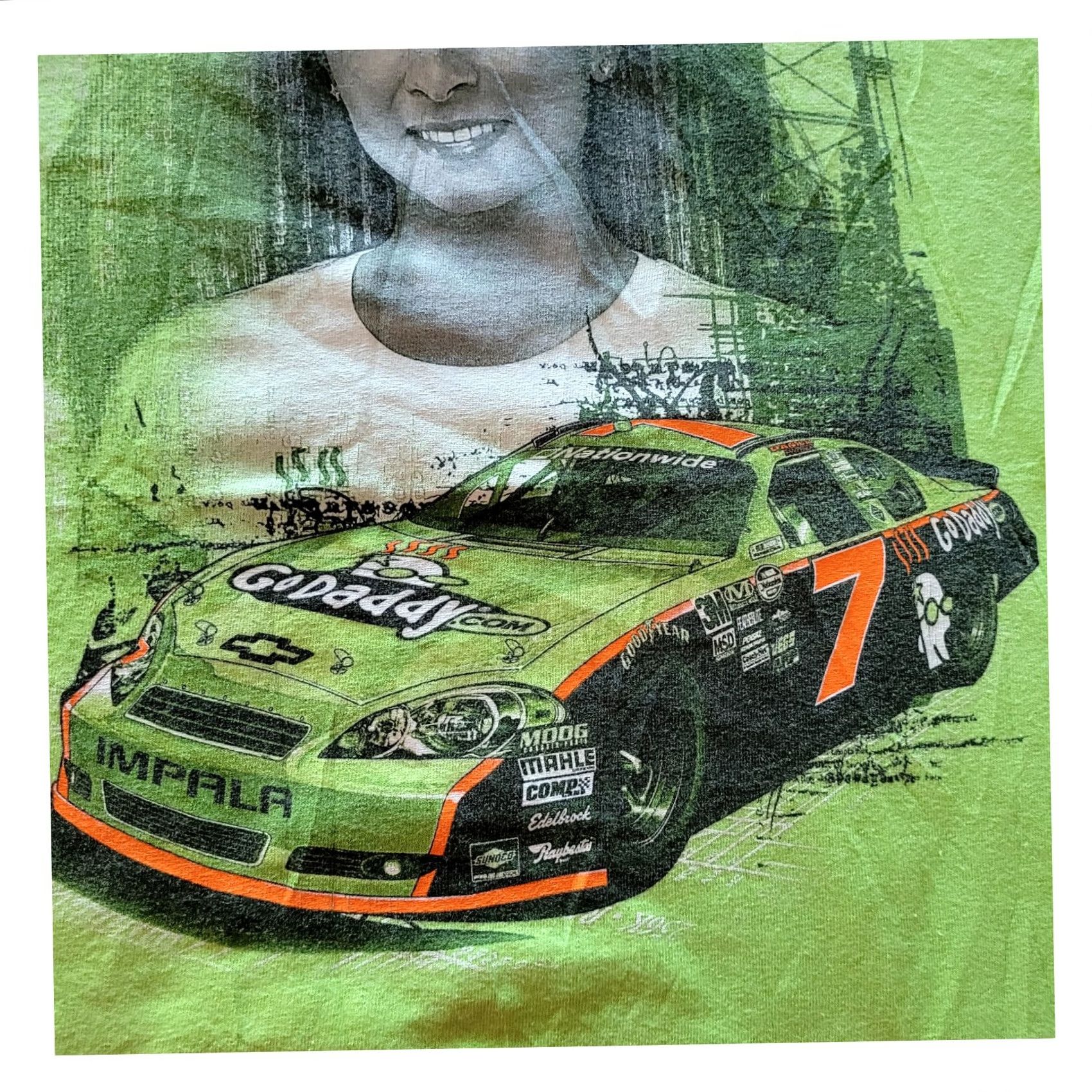Chase Authentics Chase Authentics NASCAR Danica Patrick GoDaddy T-Shirt M Green Pre-Shrunk Cotton—Vintage? No. Size US M / EU 48-50 / 2 - 4 Thumbnail