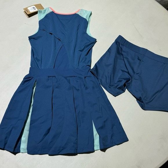 NWT ASICS WOMEN MATCH DRESS NAVY BLUE SZ EXTRA SMALL XS