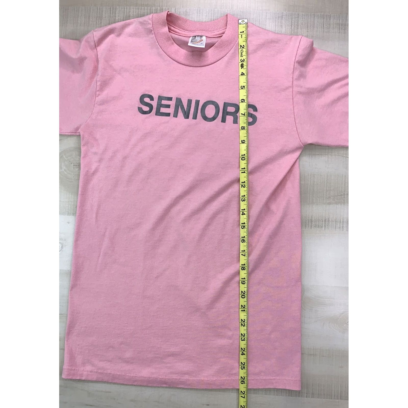 Jerzees VINTAGE 90s Pink Seniors Graphic T Shirt Jerzees Adult Small USA Made - Shirt Unisex Adults S Pink 90s T-Shirt Boys? Size S / US 4 / IT 40 - 5 Thumbnail