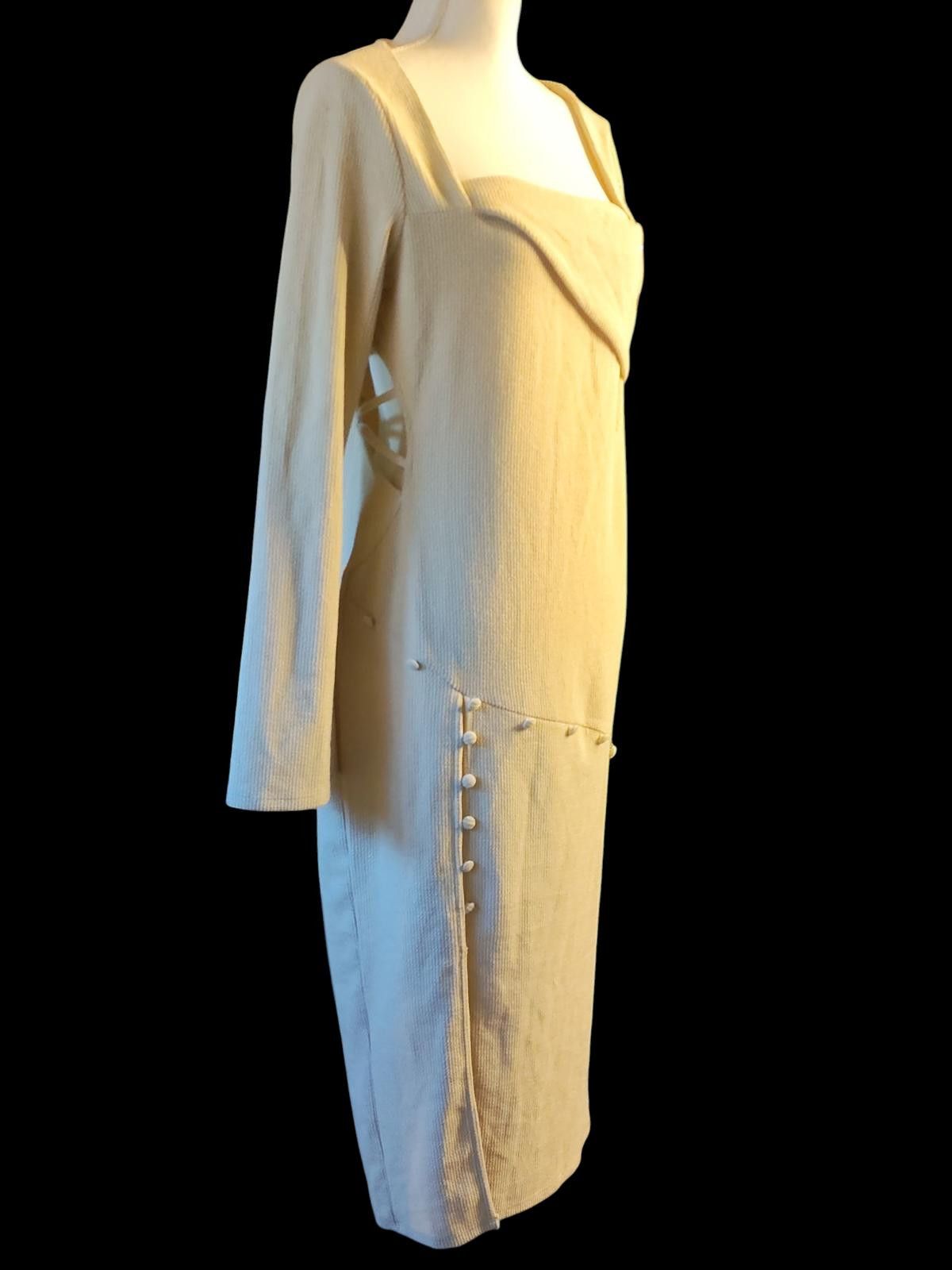 Asos Asos Design Elegant Long Sleeve Knit Dress w/Pearl Detailing Size M / US 6-8 / IT 42-44 - 5 Thumbnail