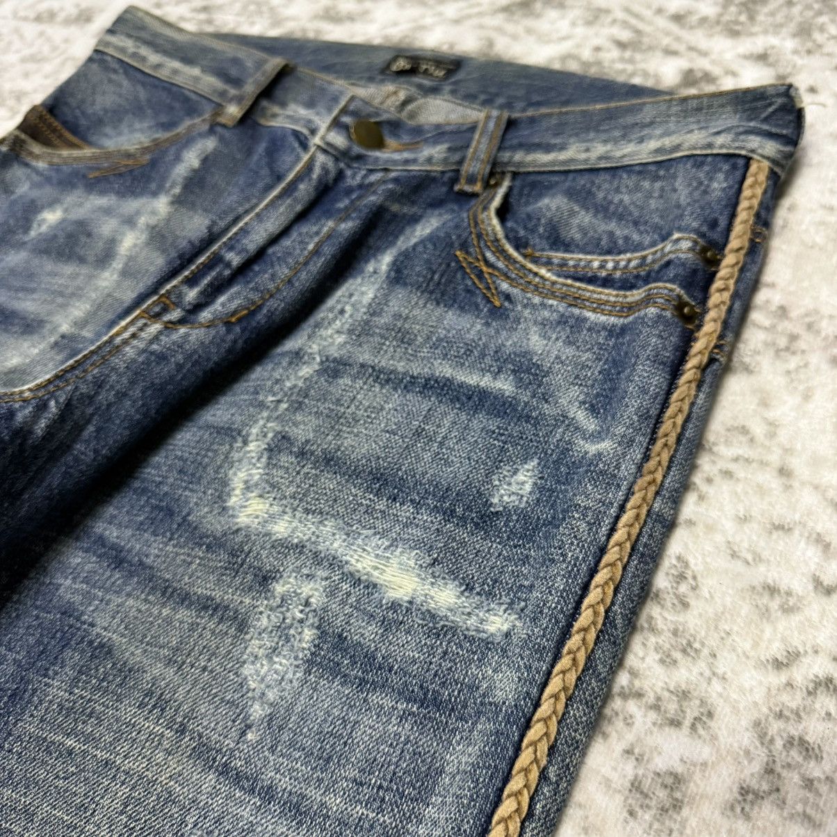 Hysteric Glamour Ba-tsu Studio Japan Brainded Details Distressed Jeans Size US 30 / EU 46 - 4 Thumbnail