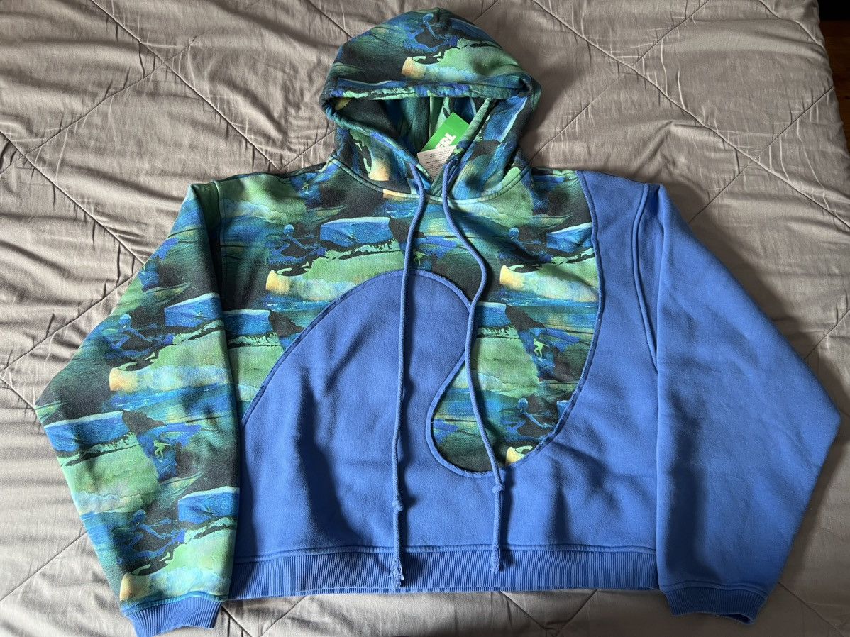 ERL ERL Green Sunset Printed Swirl Fleece Knit Hoodie Medium | Grailed