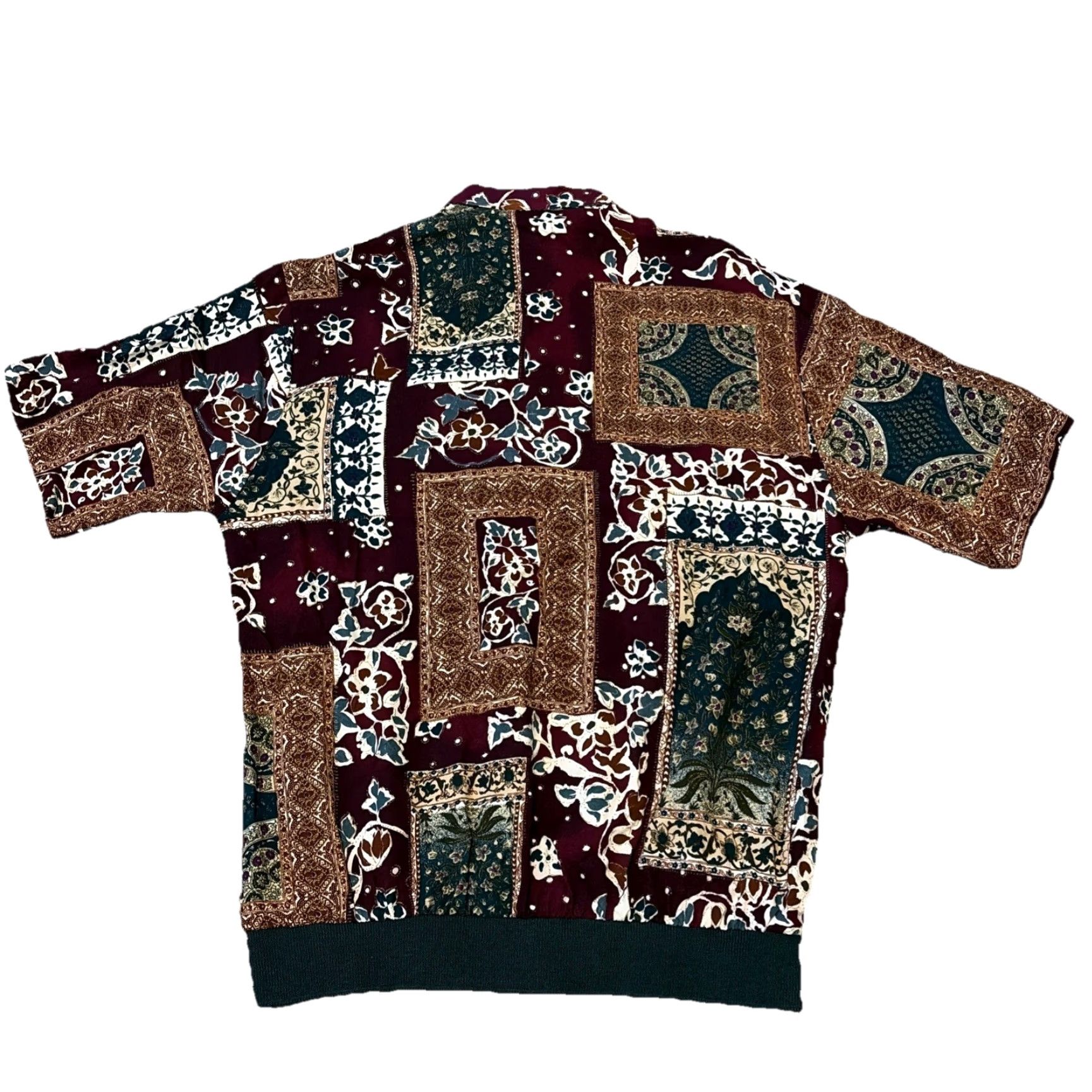 Vintage VINTAGE Robert Alan Blouse 1/2 Button Front Pullover Floral Wine Red M Womens 90s Size M / US 6-8 / IT 42-44 - 2 Thumbnail