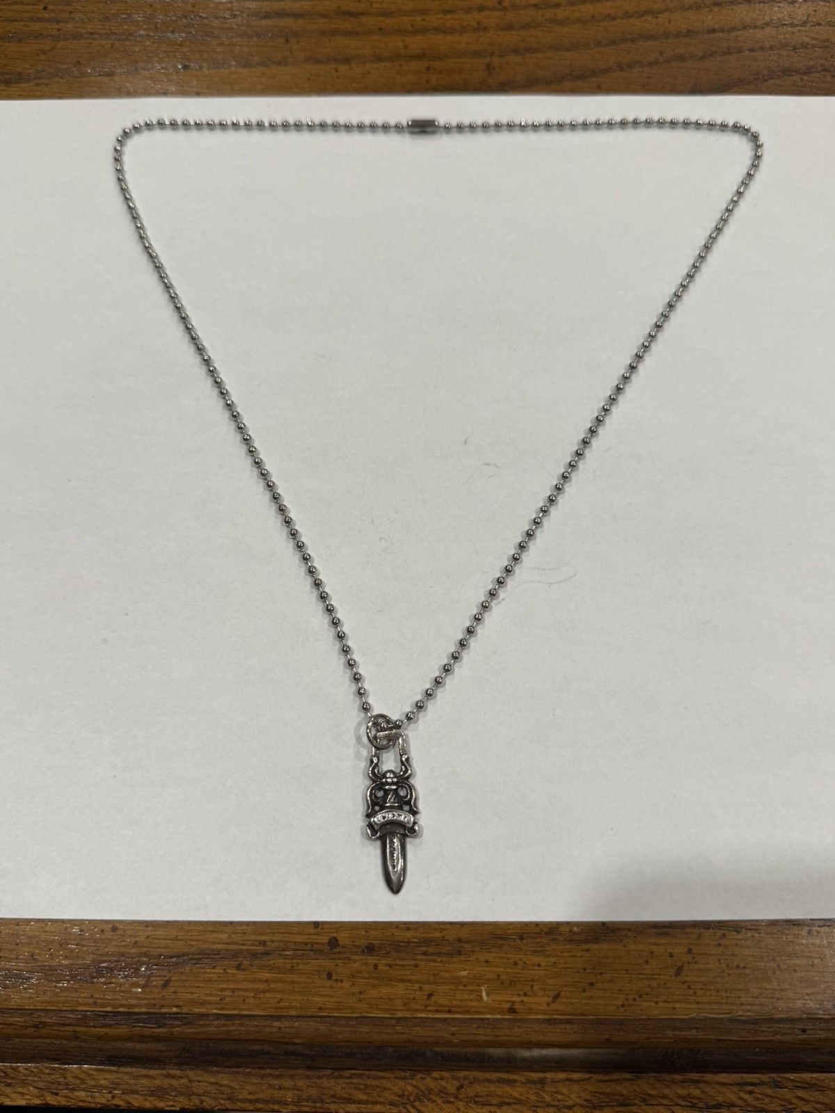 Chrome Hearts Chrome Hearts Dagger Pendant Ball Chain Necklace Silver .925 Size ONE SIZE - 8 Thumbnail