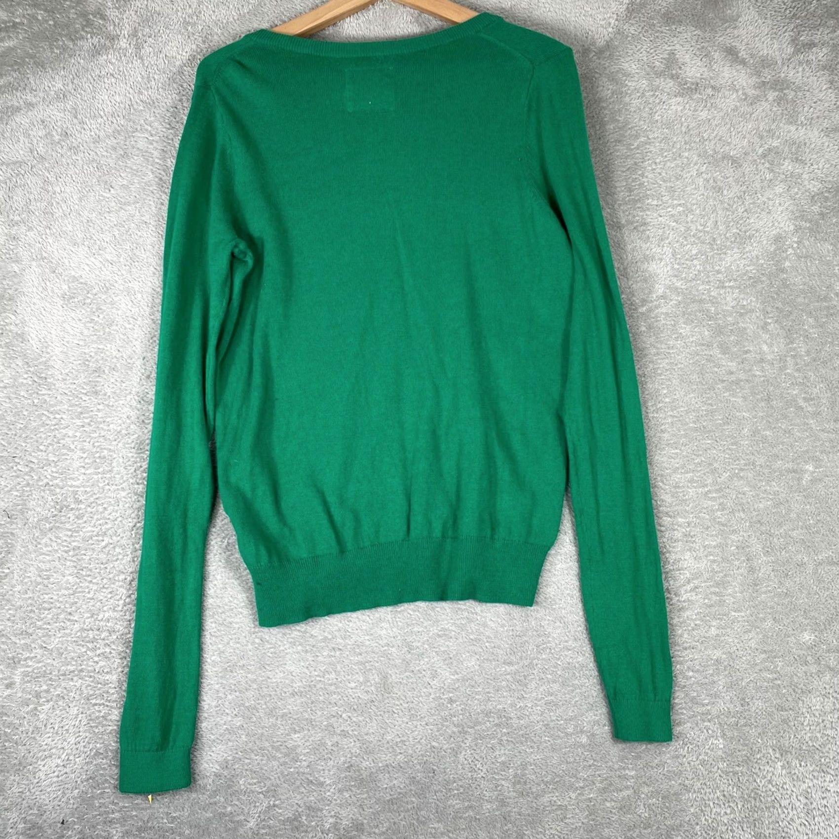 Abercrombie & Fitch Abercrombie & Fitch Sweater Womens M Green Cashmere Blend Neck Preppy Size M / US 6-8 / IT 42-44 - 7 Thumbnail