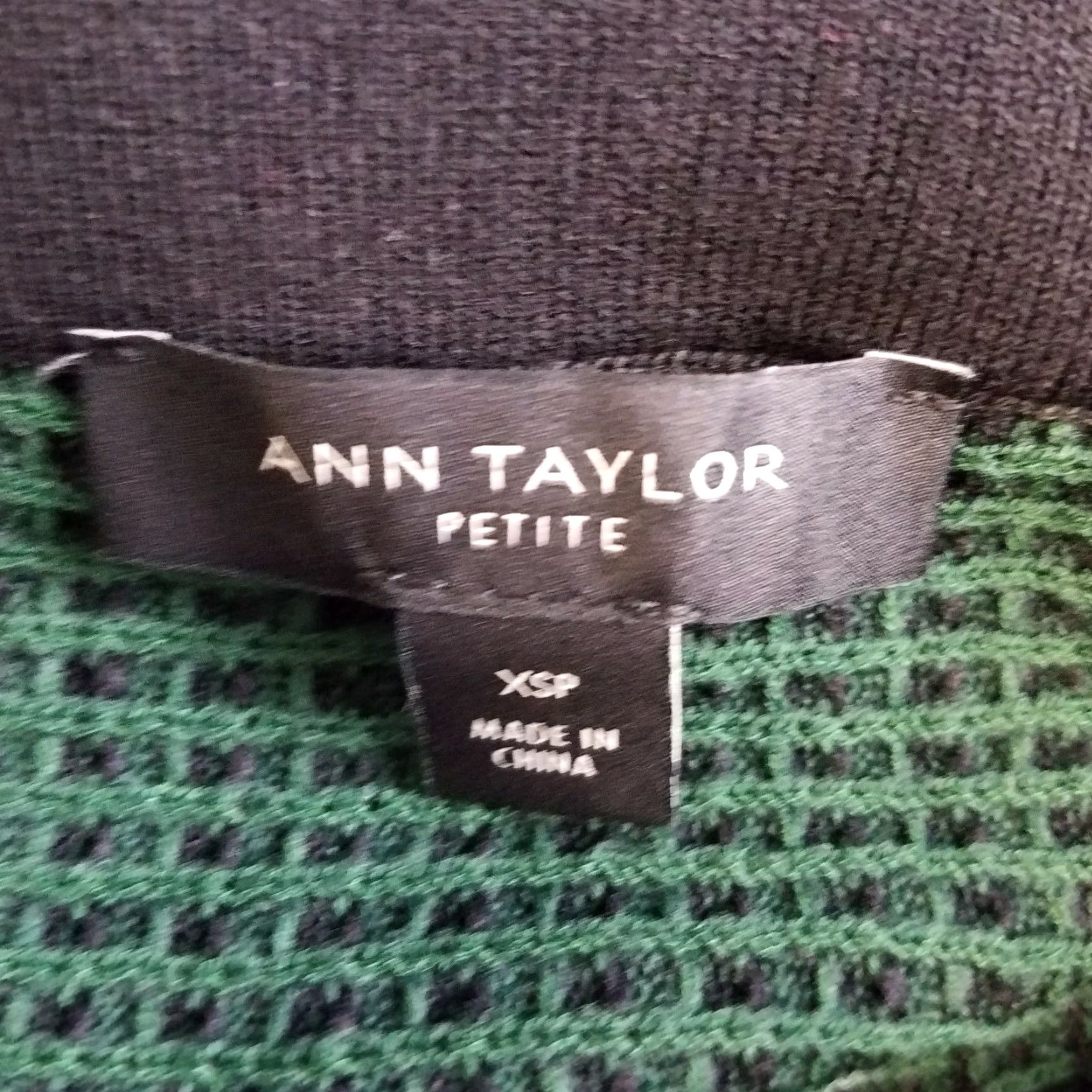 Ann Taylor Ann Taylor Womens Skirt PXS Knit A-Line Knee Length Green Black Viscose Blend Pull On Size 26" / US 2 / IT 38 - 3 Thumbnail