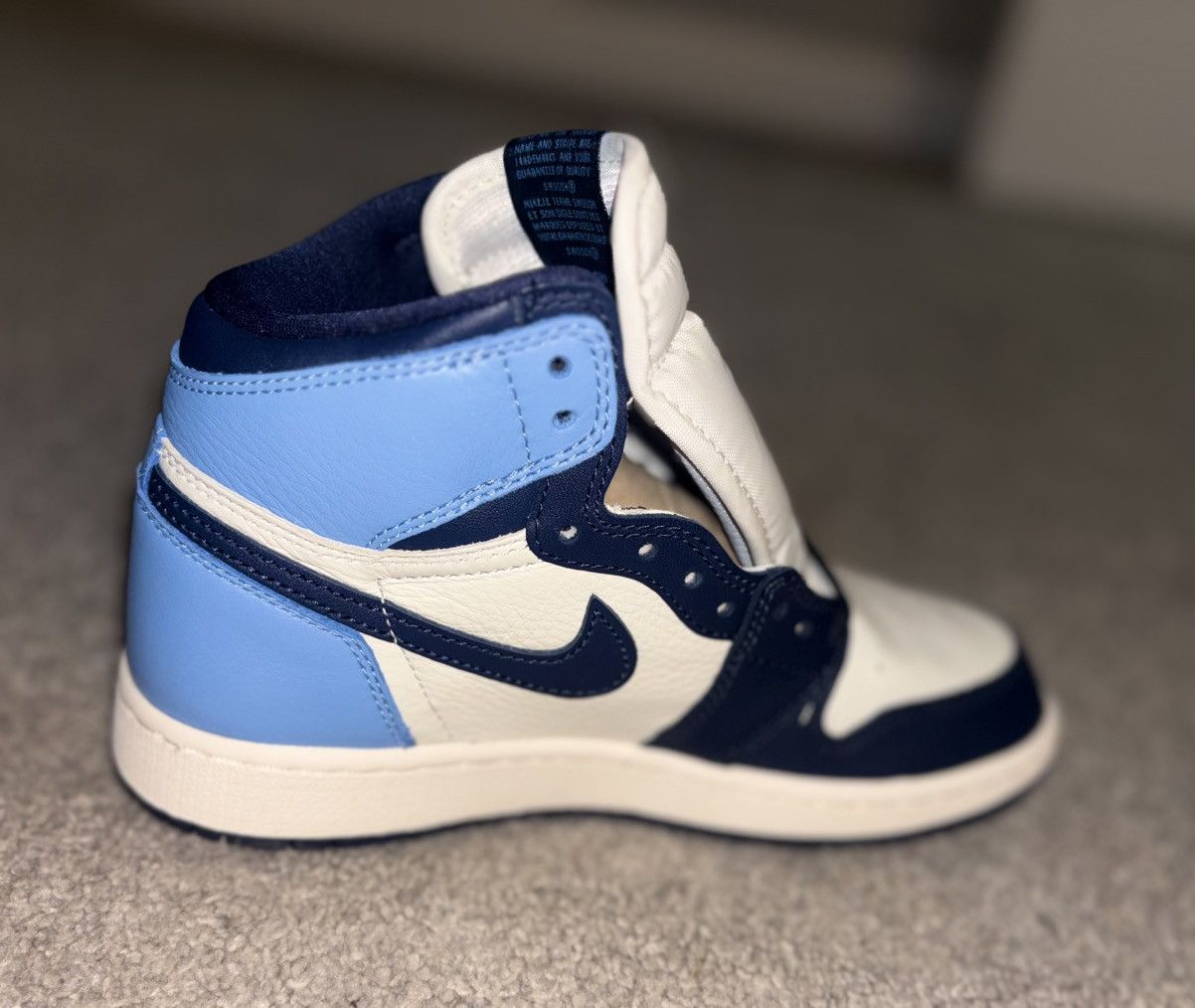 Jordan Brand × Supreme AIR JORDAN 1 RETRO HIGH OG GS UNC OBSIDIAN🛑READ DESCRIPTION🛑 Size US 5 / EU 37 - 6 Thumbnail
