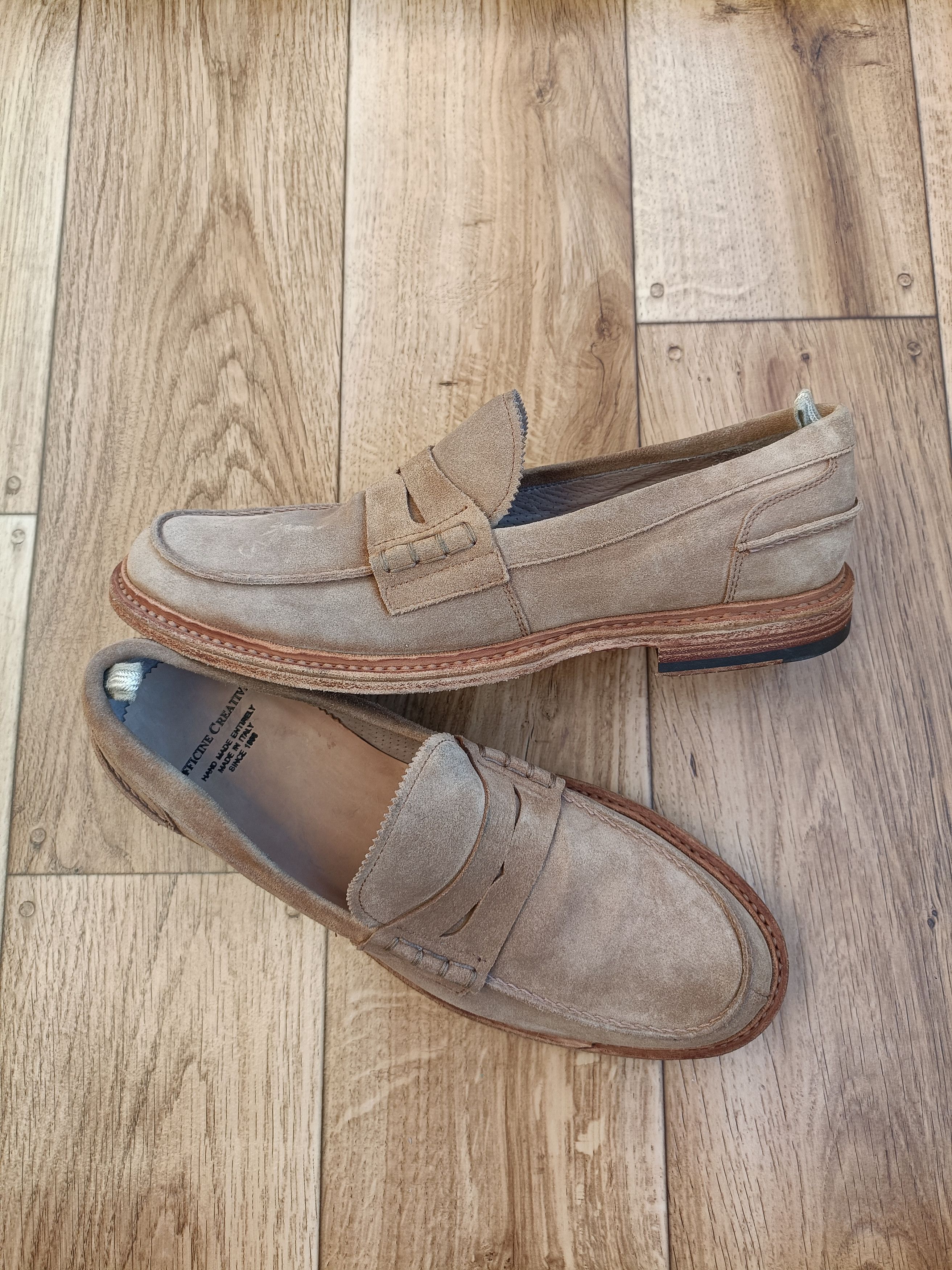 Officine Creative Officine Creative SAX 001 Taupe Suede Loafers Size US 9 / EU 42 - 6 Thumbnail