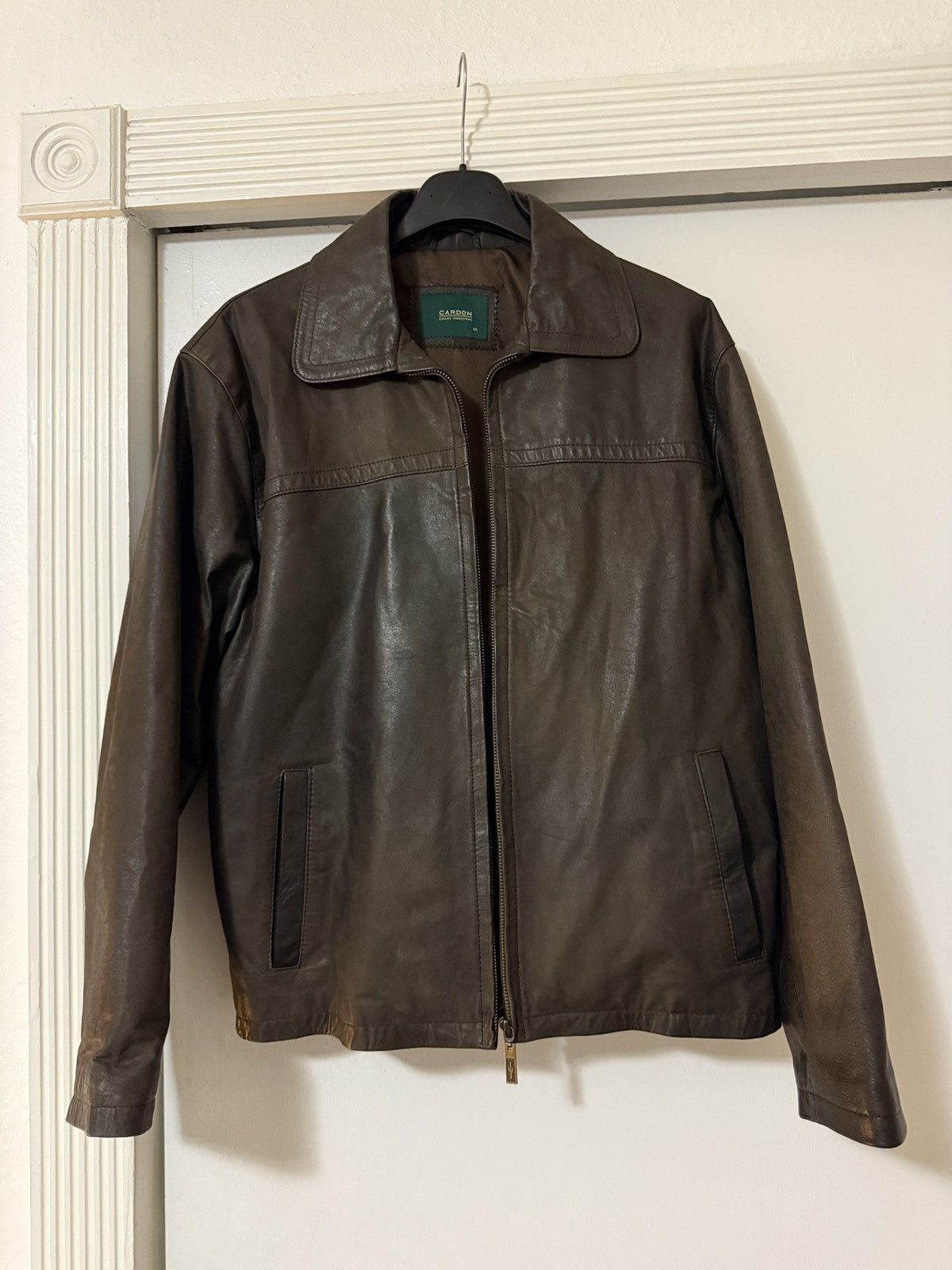 Vintage Mens Vintage CARDON brand Argentinian leather jkt- size M/L Size US L / EU 52-54 / 3 - 1 Thumbnail