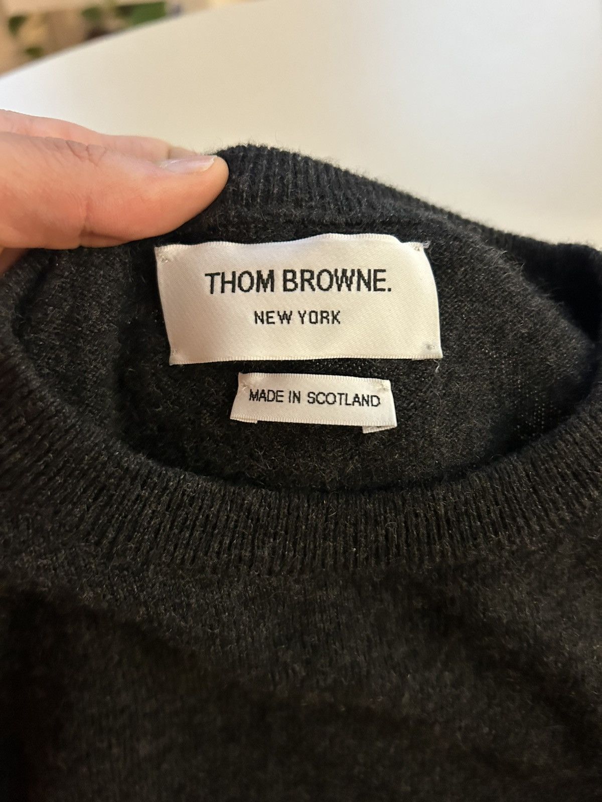 Thom Browne Thom Browne Cashmere 4-bar Pull Over Dark Grey Size US M / EU 48-50 / 2 - 5 Thumbnail