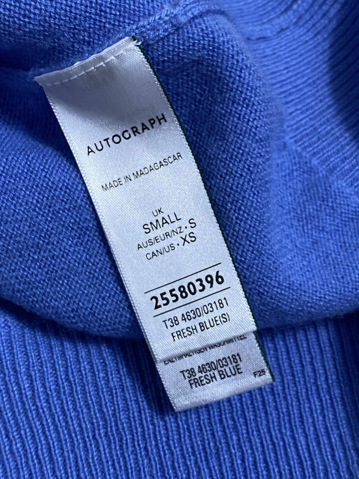 Japanese Brand Autograph M&S Blue Merino Wool & Cashmere Knit Tee S Size S / US 4 / IT 40 - 5 Thumbnail