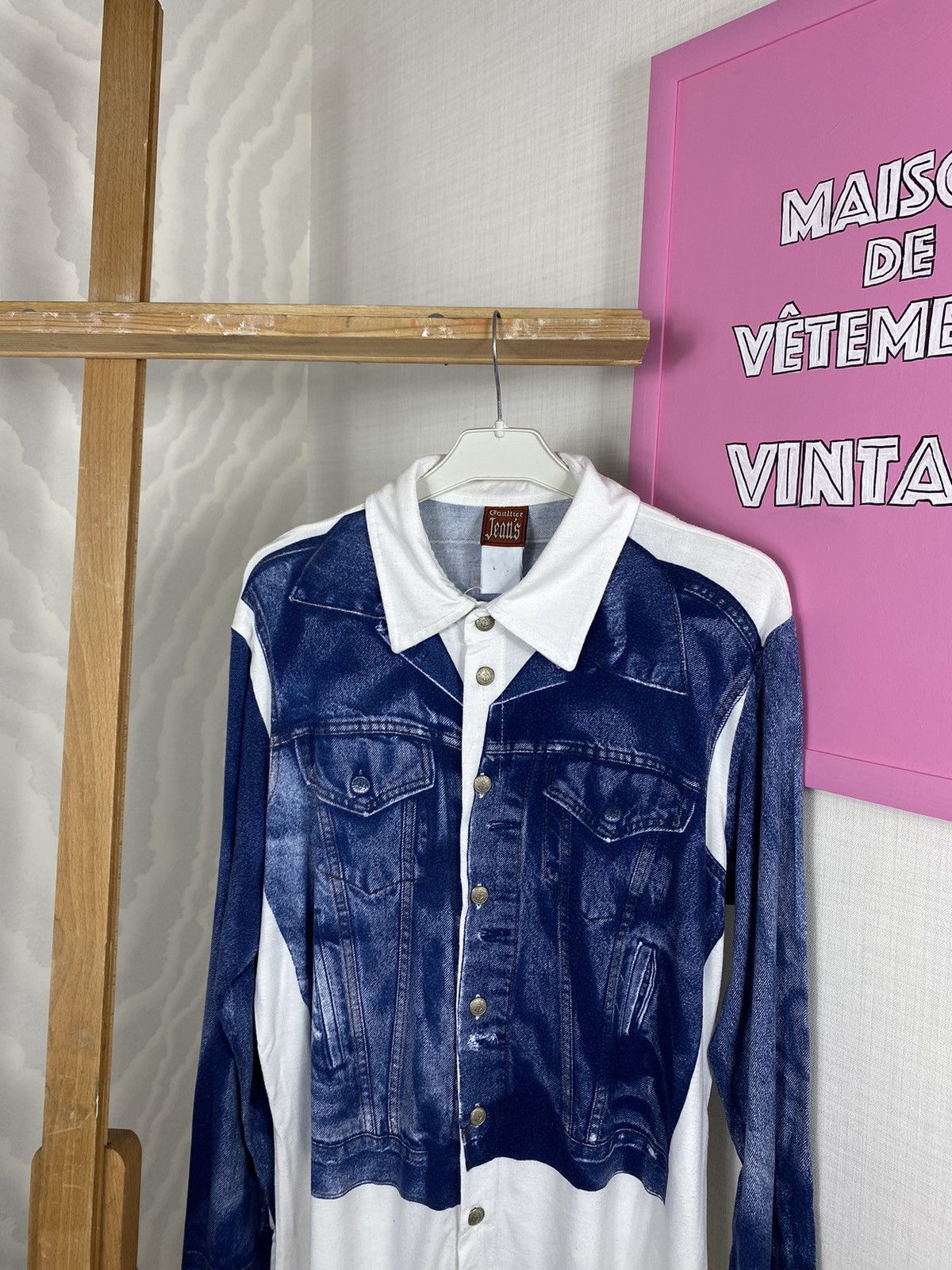 Jean Paul Gaultier × Vintage Jean Paul Gaultier Jeans Trompe Shirt SS97 Size L / US 10 / IT 46 - 5 Thumbnail