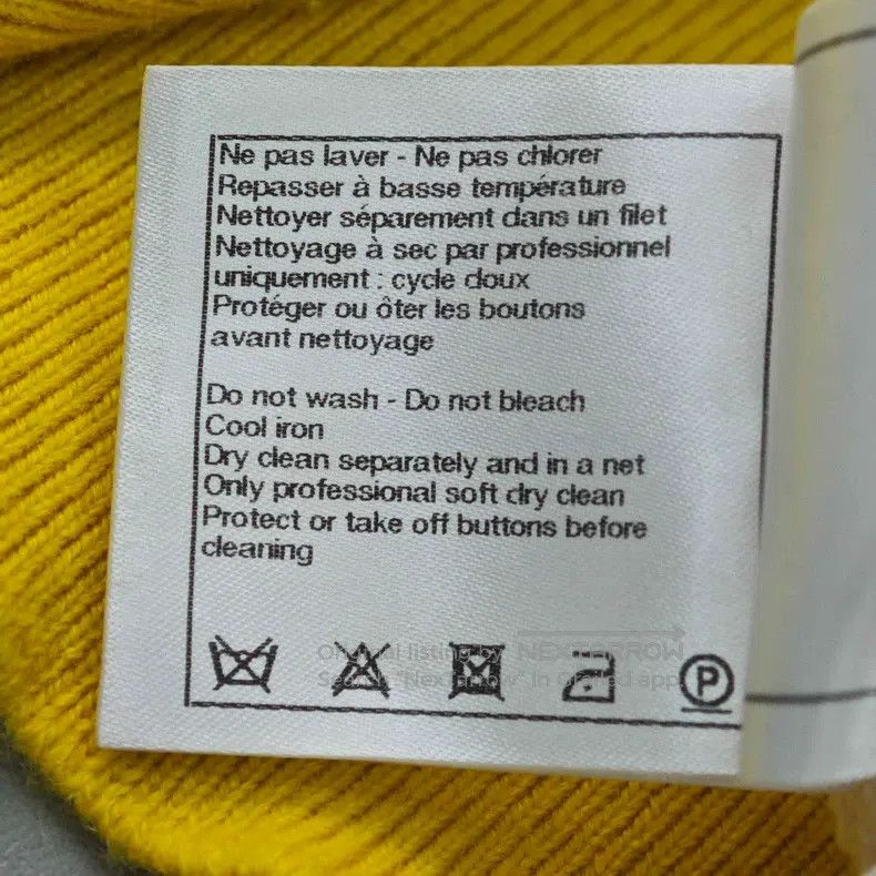 Chanel Chanel Beige yellow edge classic large logo cashmere cardi Size M / US 6-8 / IT 42-44 - 7 Thumbnail