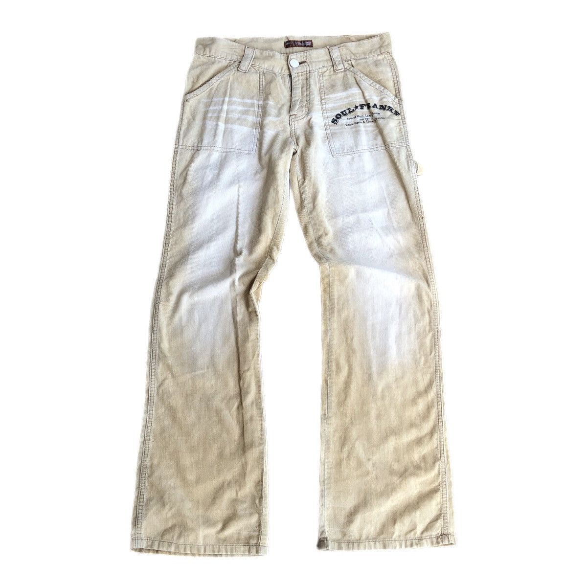 Japanese Brand SOUL FRANKY FADING BOOTCUT CORDUROY FLARED PANTS Size US 31 - 1 Thumbnail