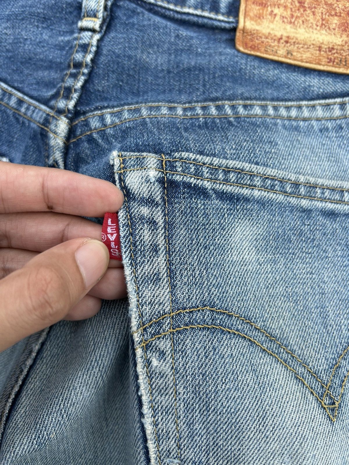 Kapital Vintage Levis Big E Selvedge Distressed Denim Jeans Size US 30 / EU 46 - 13 Thumbnail