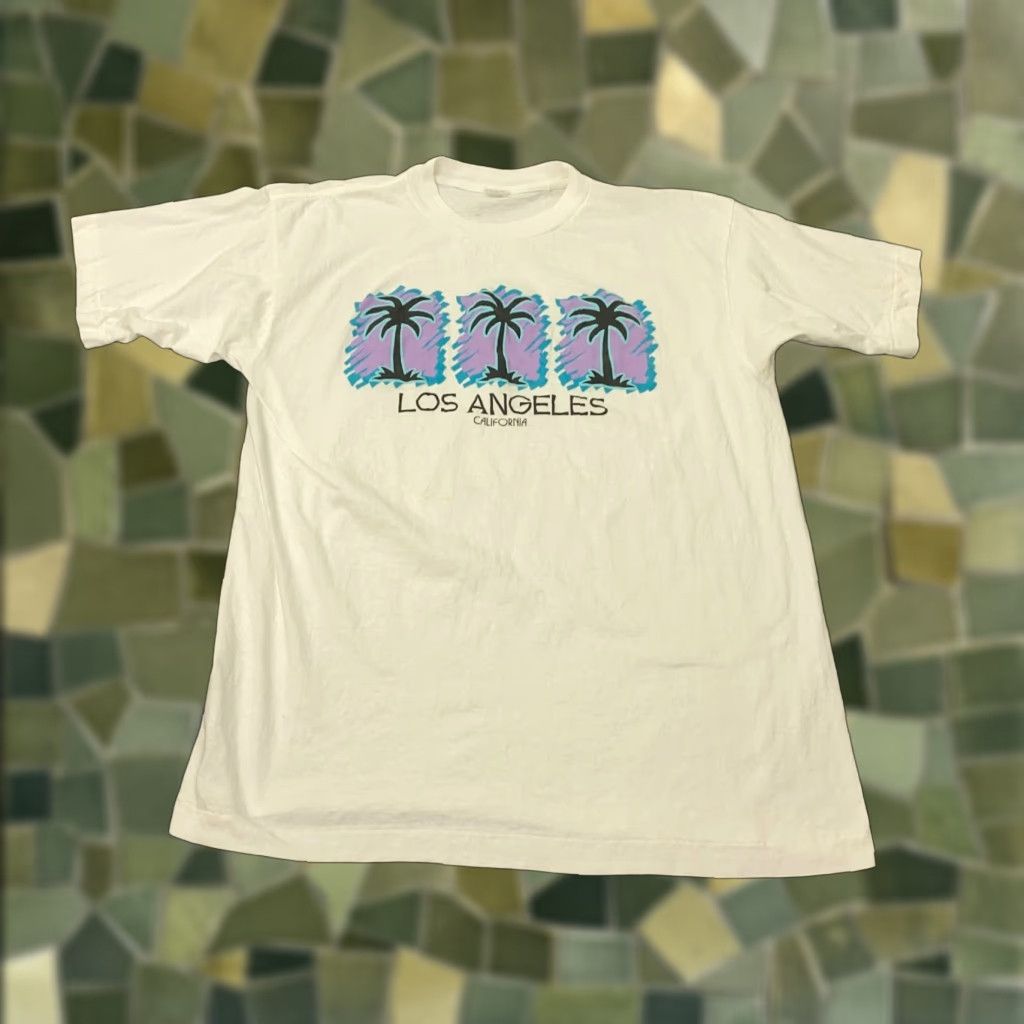 Vintage VINTAGE Los Angeles California Shirt Mens XL White Single Stitch Tee Palm Trees Cali Shirt Mens XL White 90s California USA Beach Cal... Size US XL / EU 56 / 4 - 1 Thumbnail