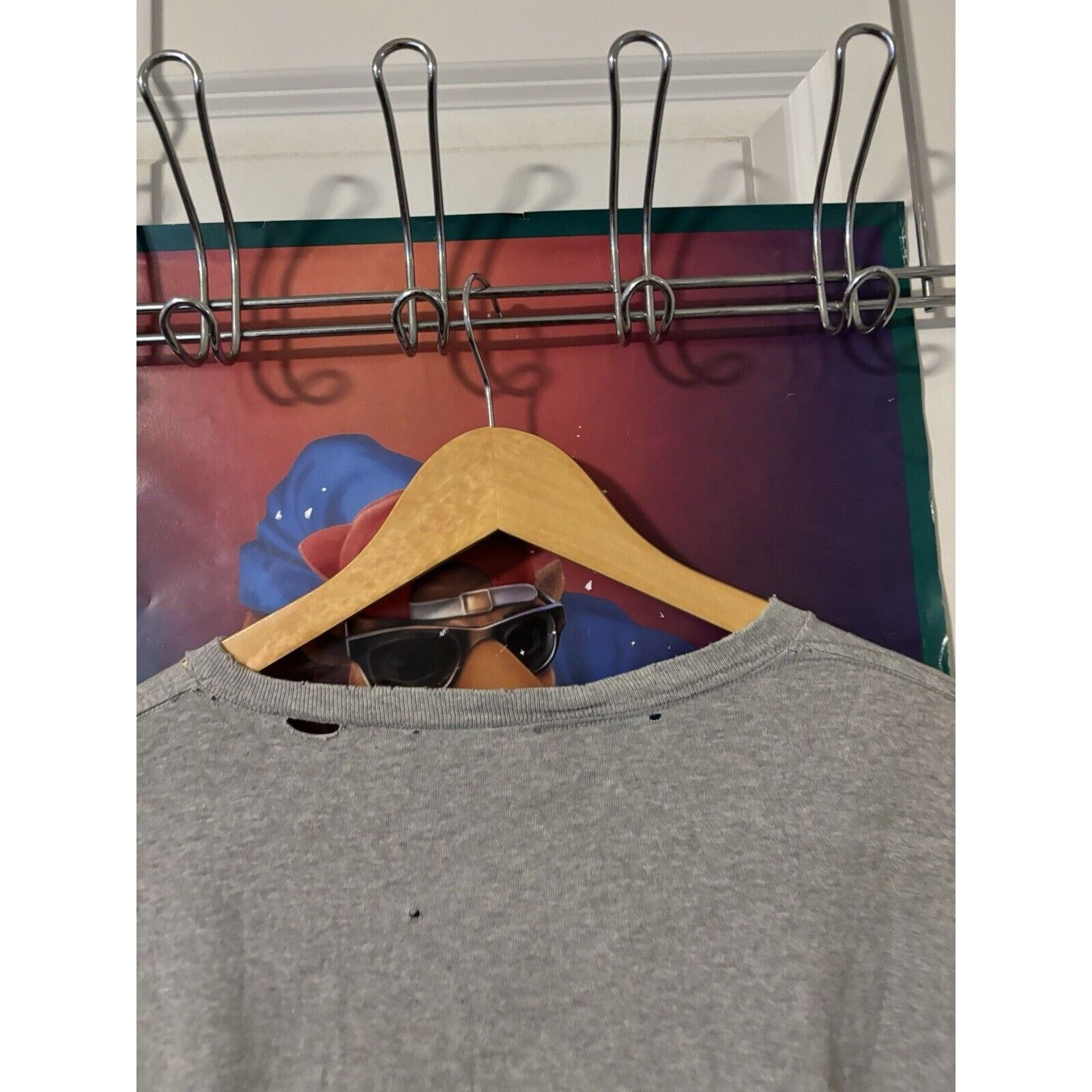 Tommy Hilfiger Vintage big flag tommy hilfiger grey distressed t-shirt Size US XL / EU 56 / 4 - 6 Thumbnail