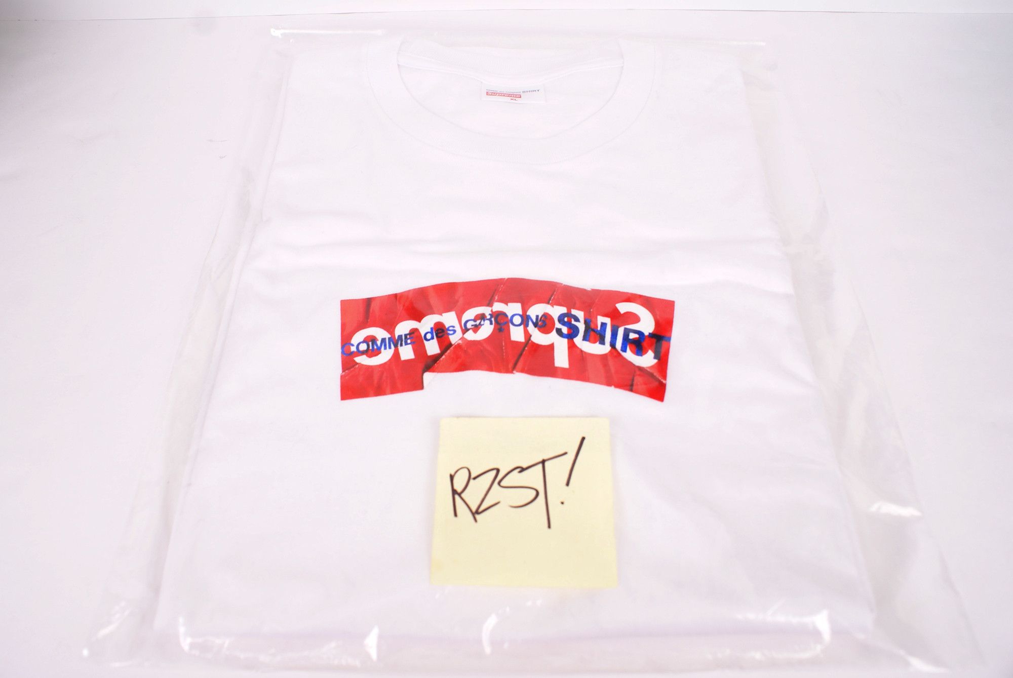 Comme des Garcons SHIRT × Supreme 2017 Comme Des Garcons SHIRT x Supreme BOX LOGO TEE White Size US XL / EU 56 / 4 - 2 Thumbnail