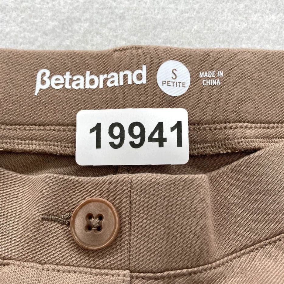 Vintage Betabrand Dress Pants Women's PS Brown Stretch Knit Pull On Casual Career Pants Size 26" / US 2 / IT 38 - 4 Thumbnail