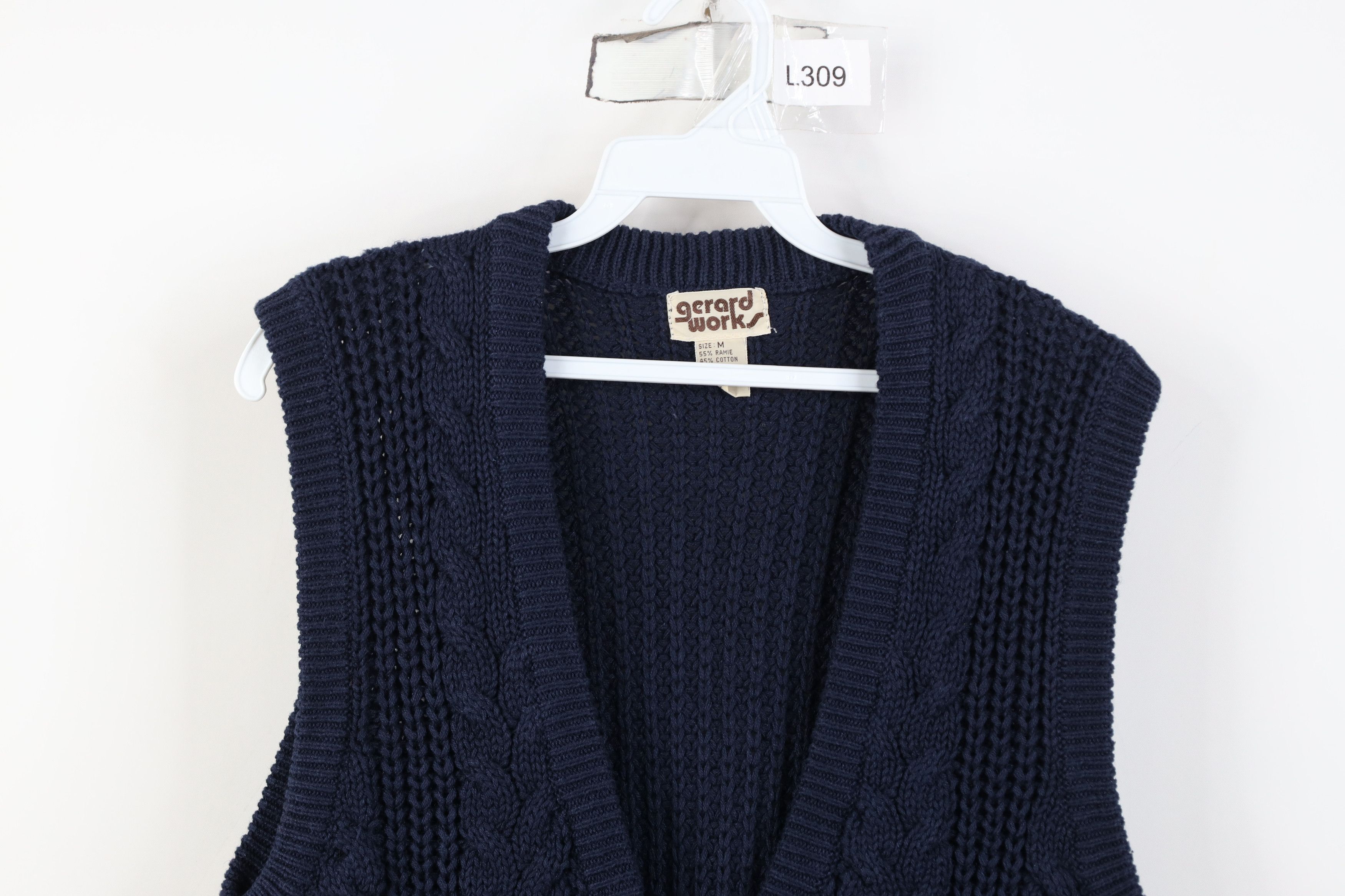 Vintage Vintage 70s Streetwear Knit Fisherman Cardigan Sweater Vest Size M / US 6-8 / IT 42-44 - 2 Thumbnail