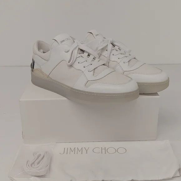 Jimmy Choo Jimmy Choo Men's White Florent Low-Top Sneakers - EU43/US10 Size US 10 / EU 43 - 1 Thumbnail