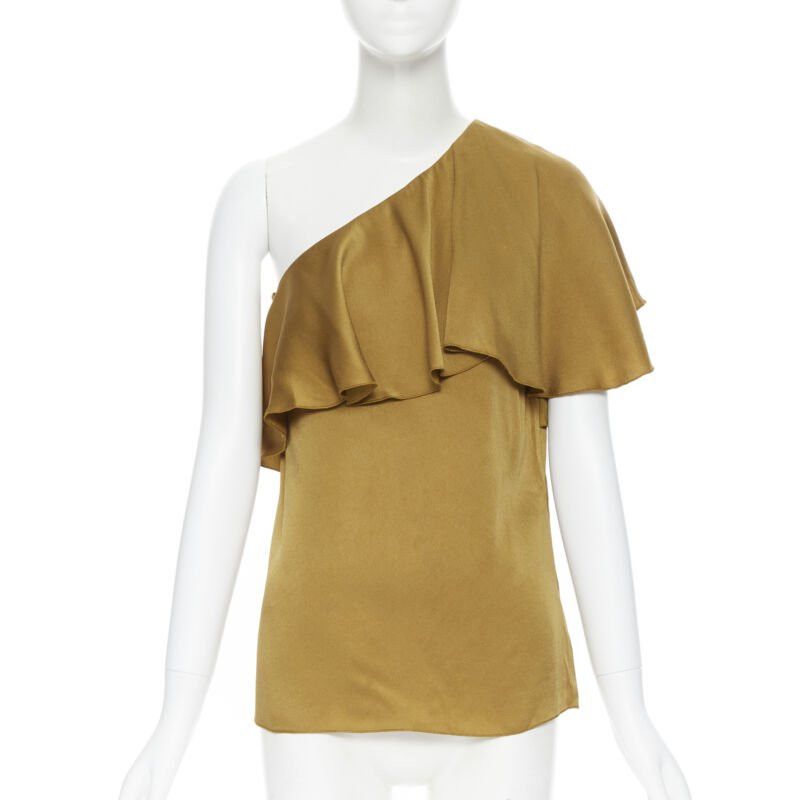 Lanvin LANVIN ALBER ELBAZ gold viscose acetate layered one shoulder evening top FR36 XS Size XS / US 0-2 / IT 36-38 - 1 Thumbnail
