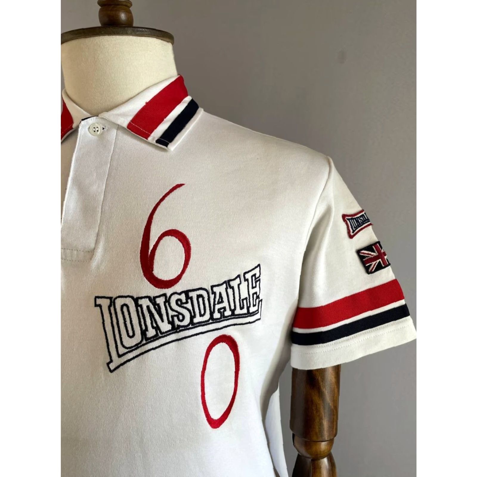 Lonsdale Lonsdale Polo Shirt M White Logo Short Sleeve Shirt Mens Regular Cotton Polo Size US M / EU 48-50 / 2 - 6 Thumbnail