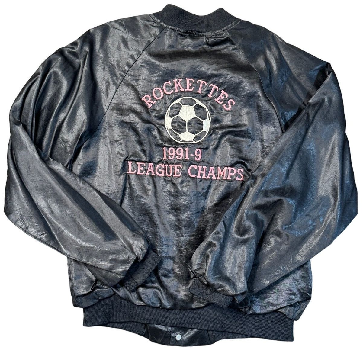 Vintage Vintage 90s Y2k Soccer Bomber Jacket Rockettes League Champs Size US M / EU 48-50 / 2 - 1 Thumbnail