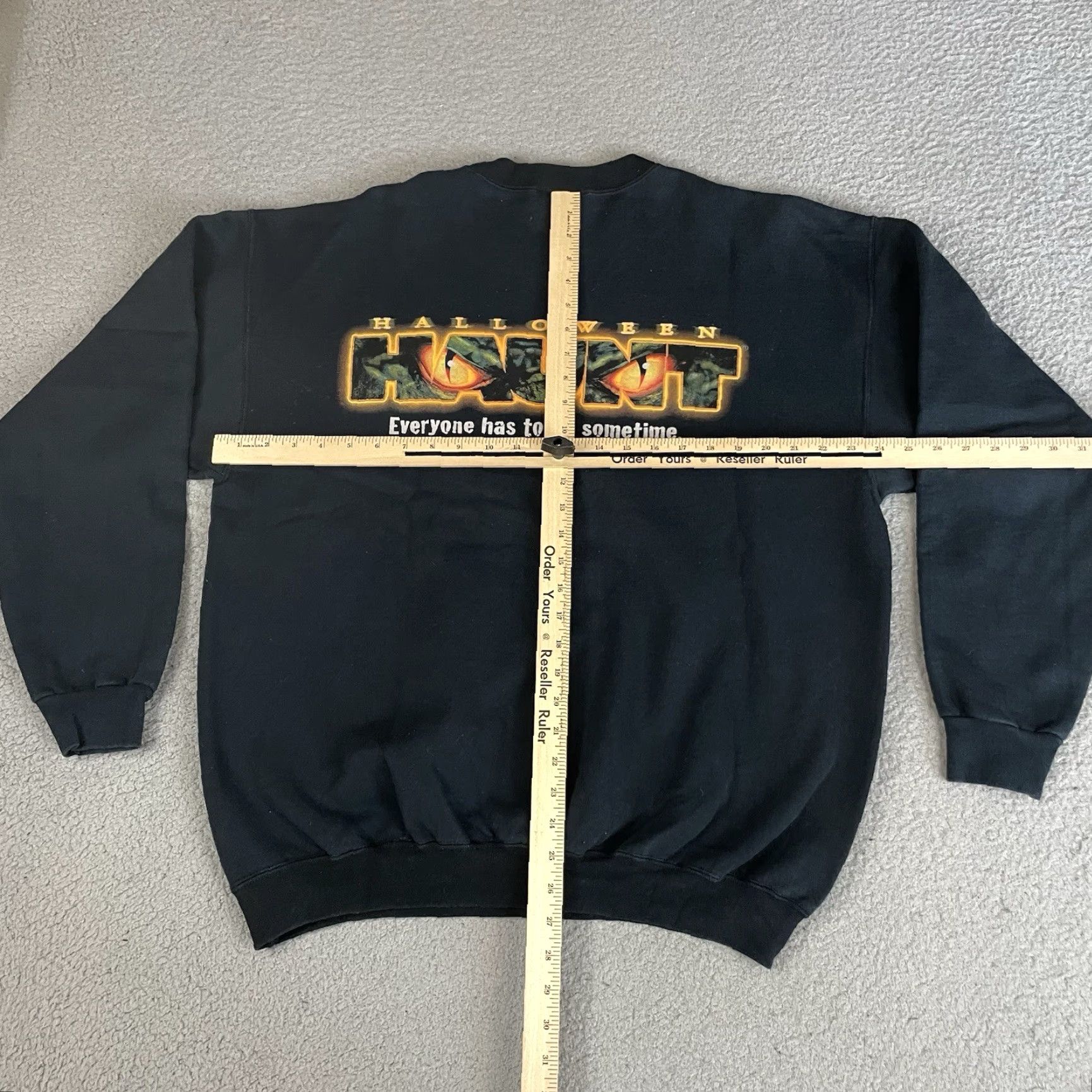 Vintage VINTAGE Knotts Scary Farm Sweatshirt Men L Black Graphic Print 90s Halloween Horror Snoopy Peanut Brand Murina Knit Crew Neck Pullover All Seasons Size US L / EU 52-54 / 3 - 7 Thumbnail