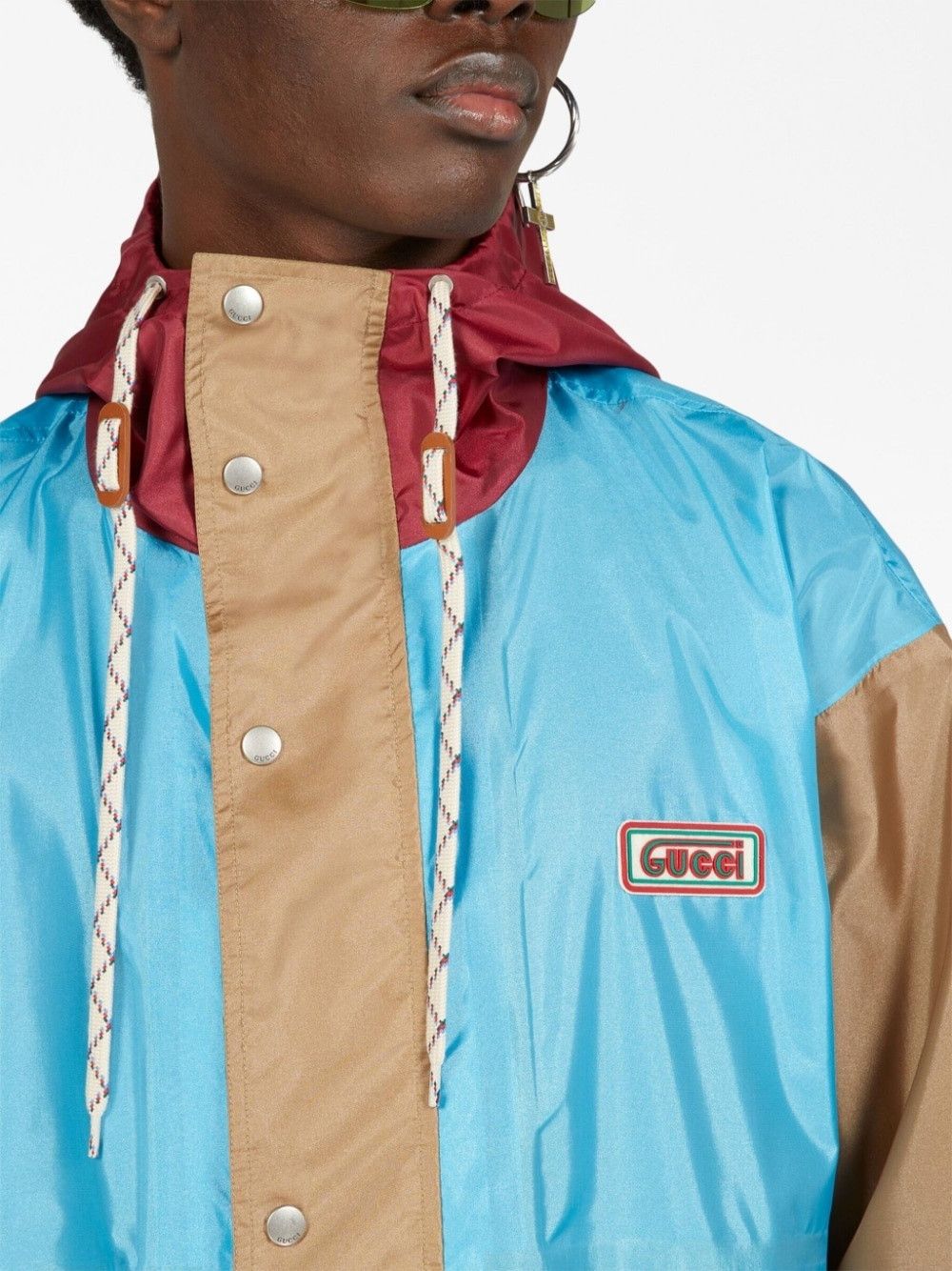 Gucci o1s1wg110225 Silk Nylon Hooded Jacket in Multicolor Size US M / EU 48-50 / 2 - 5 Thumbnail