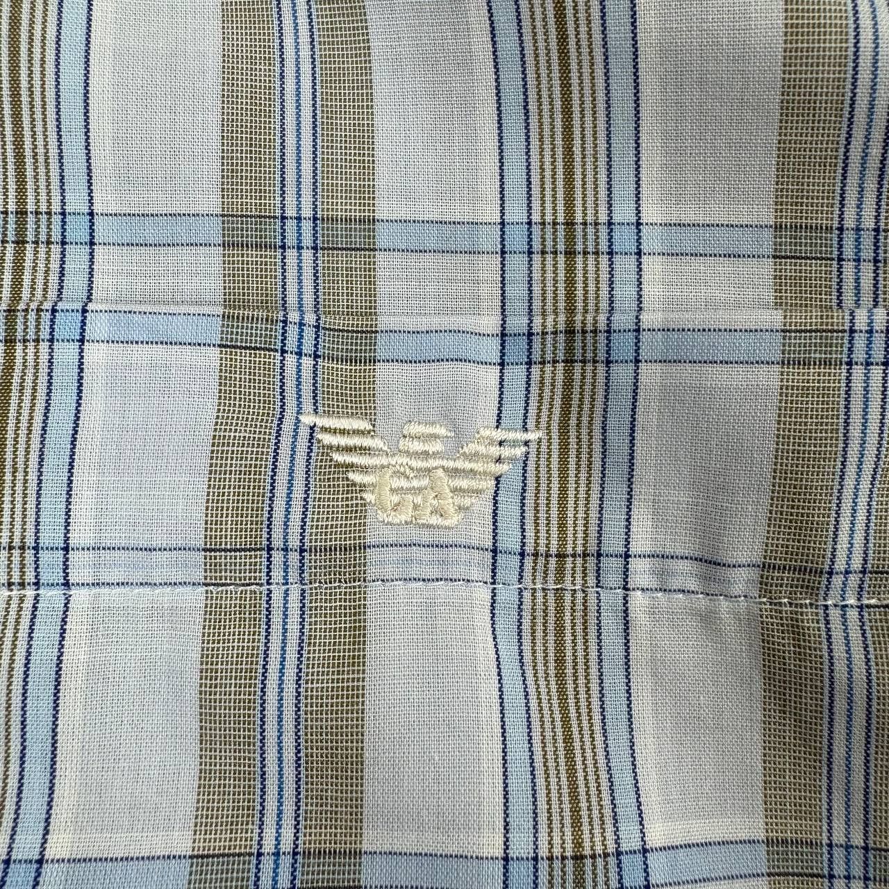 Armani AJ Armani Jeans Short Sleeve Plaid Shirt Beige Check Size L Size US L / EU 52-54 / 3 - 5 Thumbnail