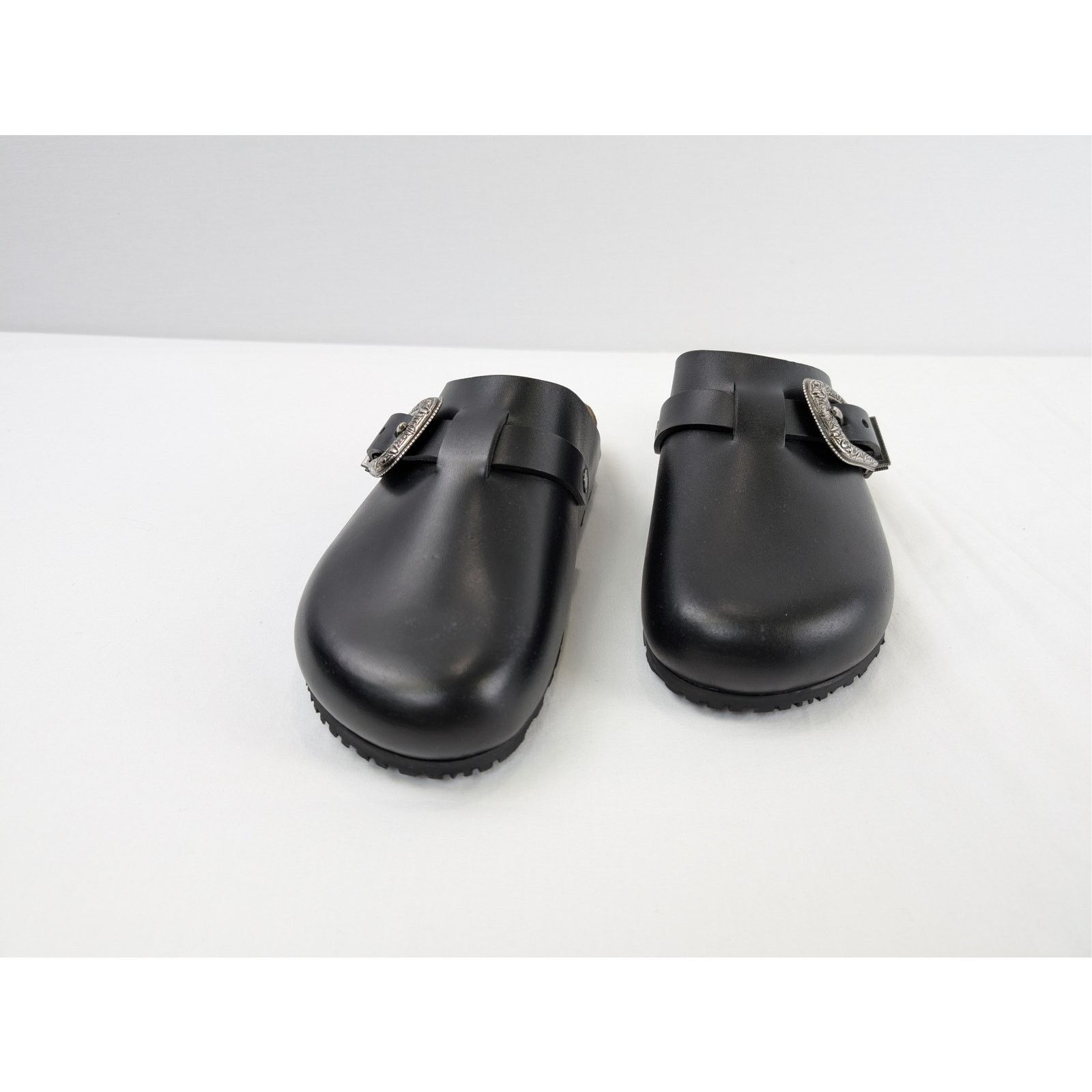 Saint Laurent Paris o1rshd1 Silver Buc San Holster Slipper Sandal in Nero Size US 8 / EU 41 - 7 Thumbnail